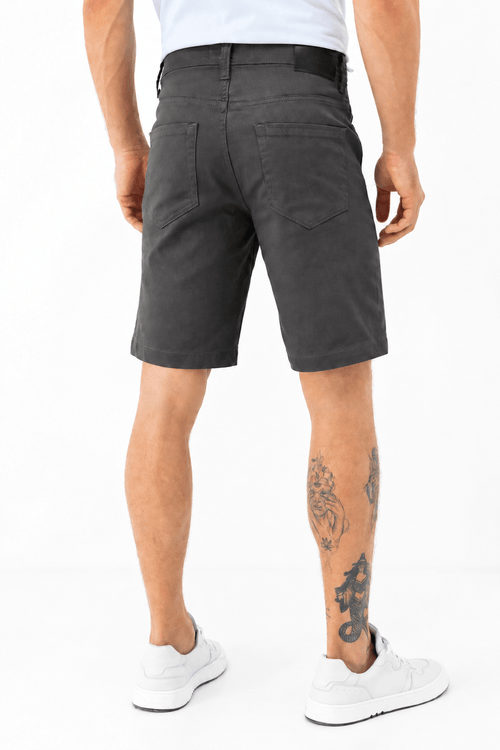 Bermuda Sarja Casual Masculina Acostamento Chumbo