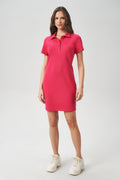 Vestido Gola Polo Feminino Acostamento Pop Pink