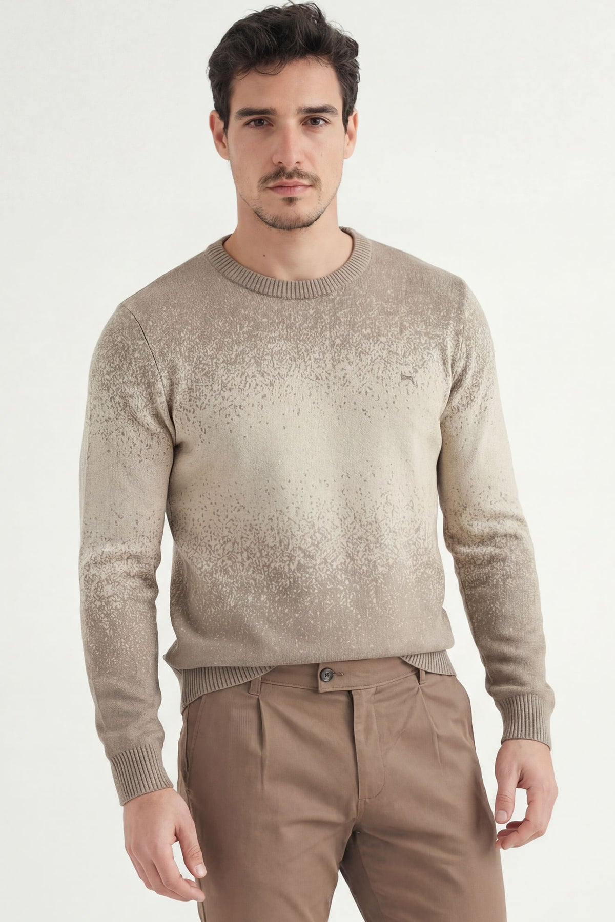Suéter Scrivania Tricot Masculino Acostamento Bege