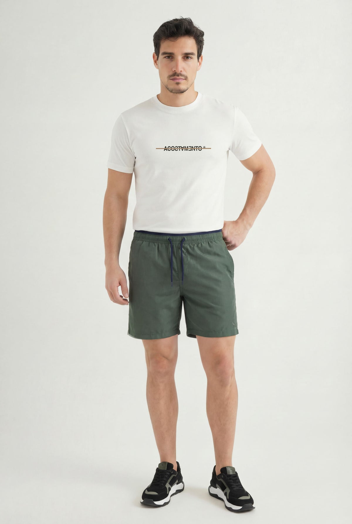 Short Poliamida E Elastano Masculino Acostamento Verde