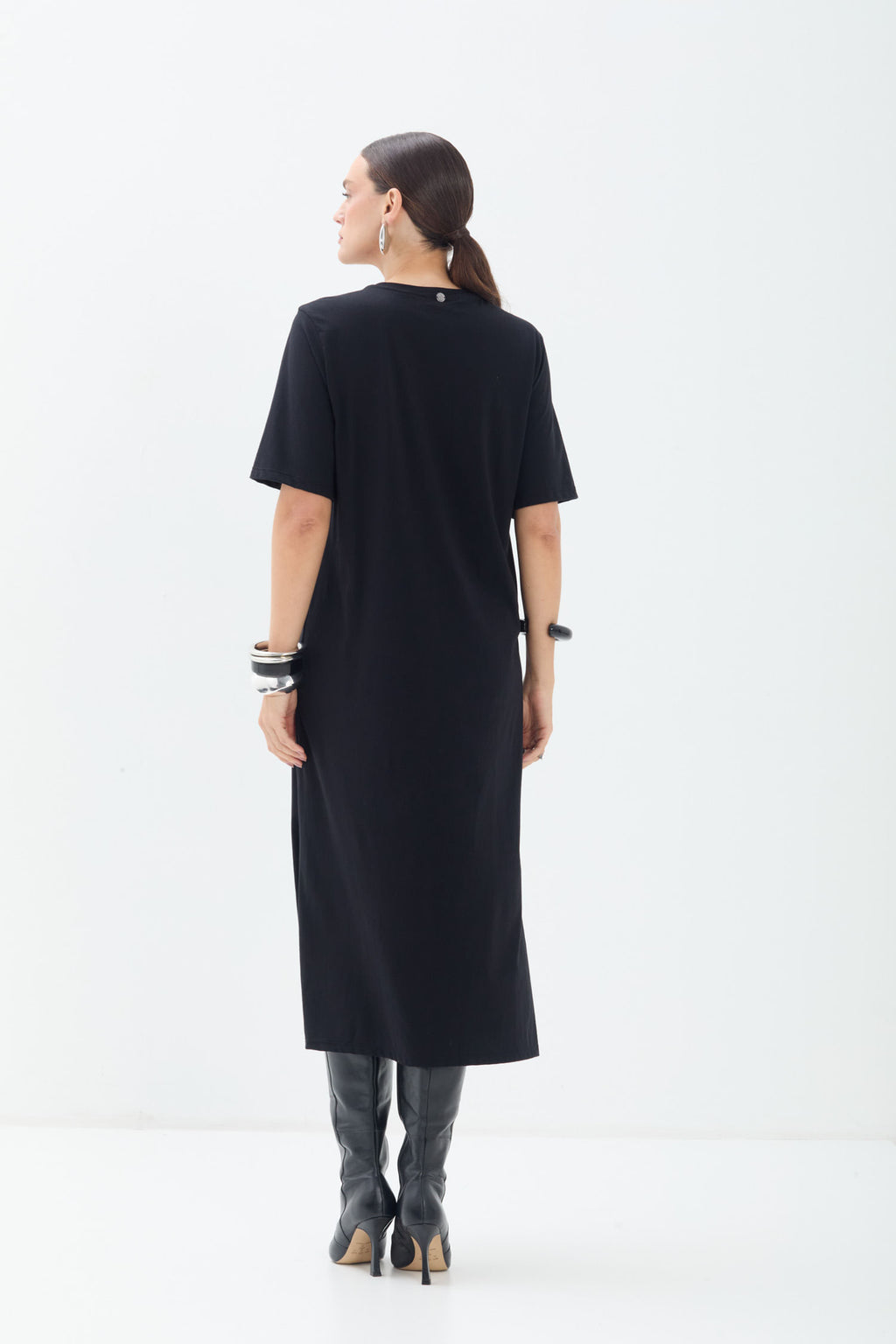Vestido Maxi T Shirt ACT Feminino Preto
