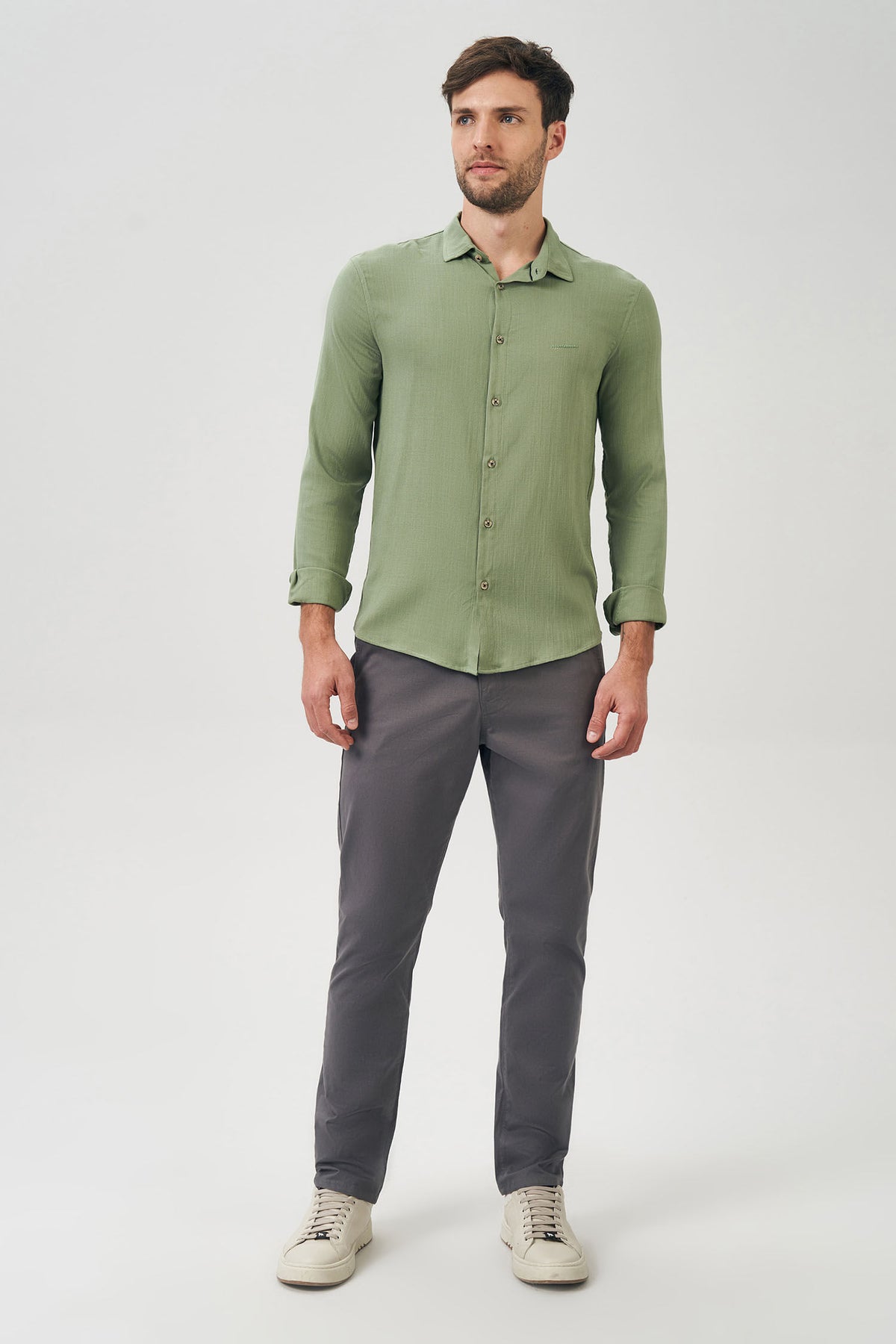 Camisa Manga Longa Allure Masculina Acostamento Verde