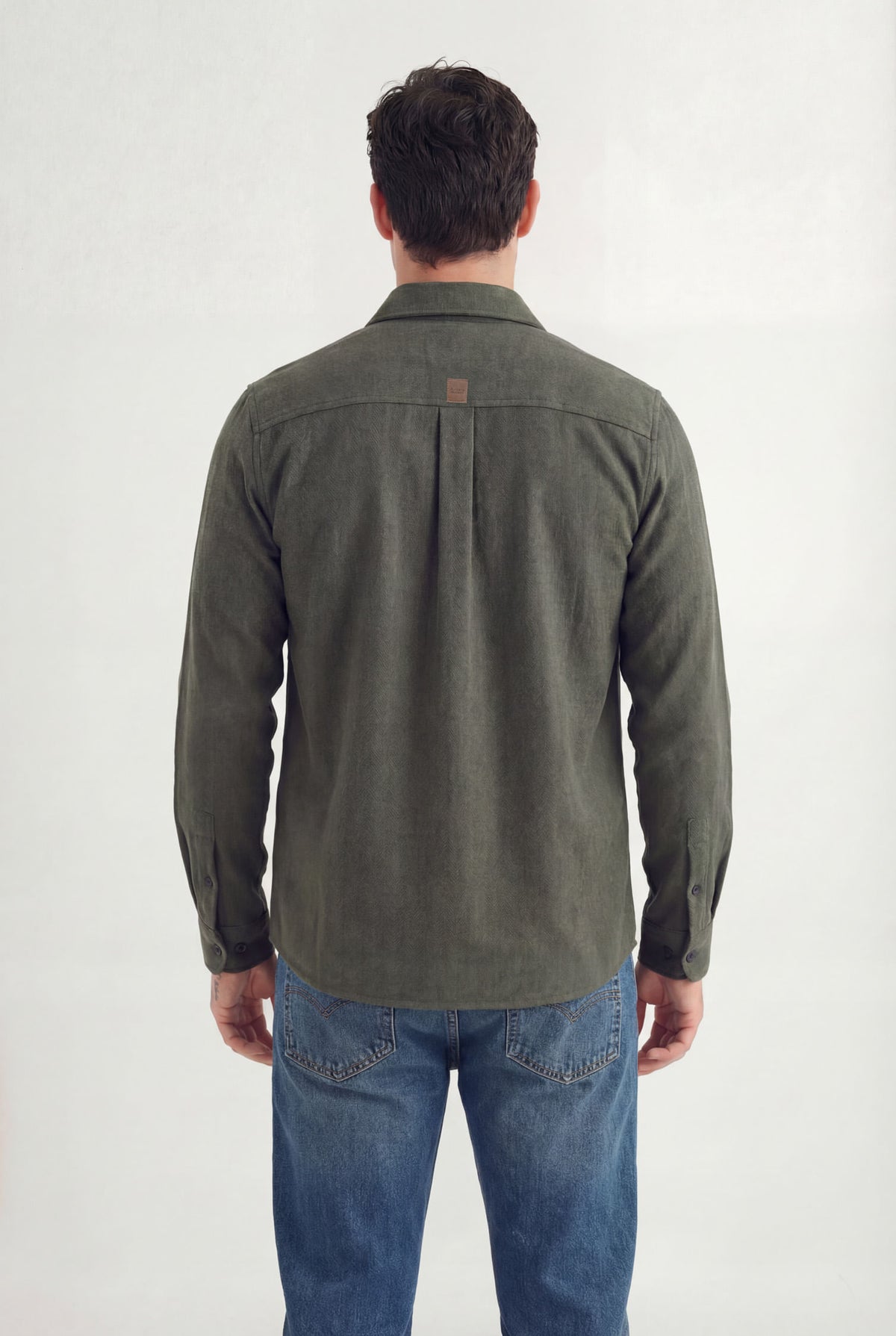 Camisa Utilitária Manga Longa Masculina Acostamento Verde Mesclado