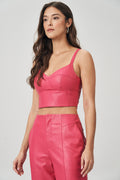 Top PU Estruturado Feminino Acostamento Pop Pink