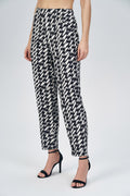 Calça Reta Print Feminina Acostamento Pied De Poule