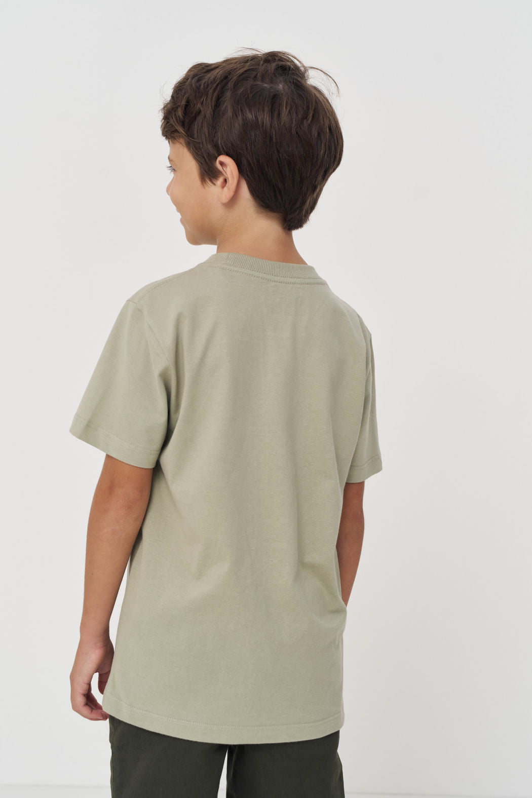 Camiseta Estampa Lobo Menino Acostamento Next Verde Salvia