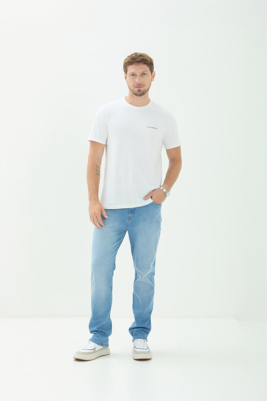 Calça Jeans Rock Tradicional Masculina Acostamento Jeans Intermediario