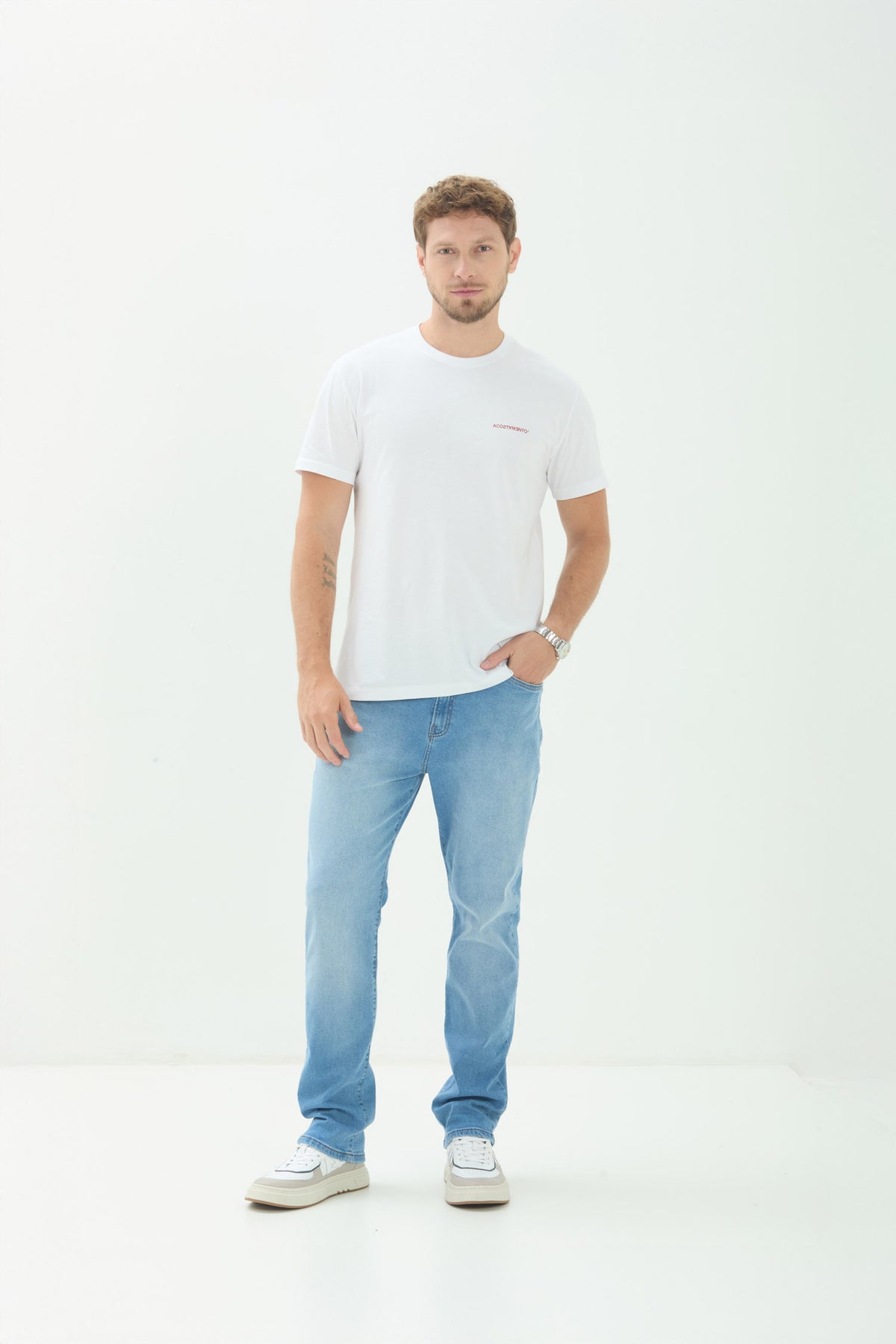 Calça Jeans Rock Tradicional Masculina Acostamento Jeans Intermediario
