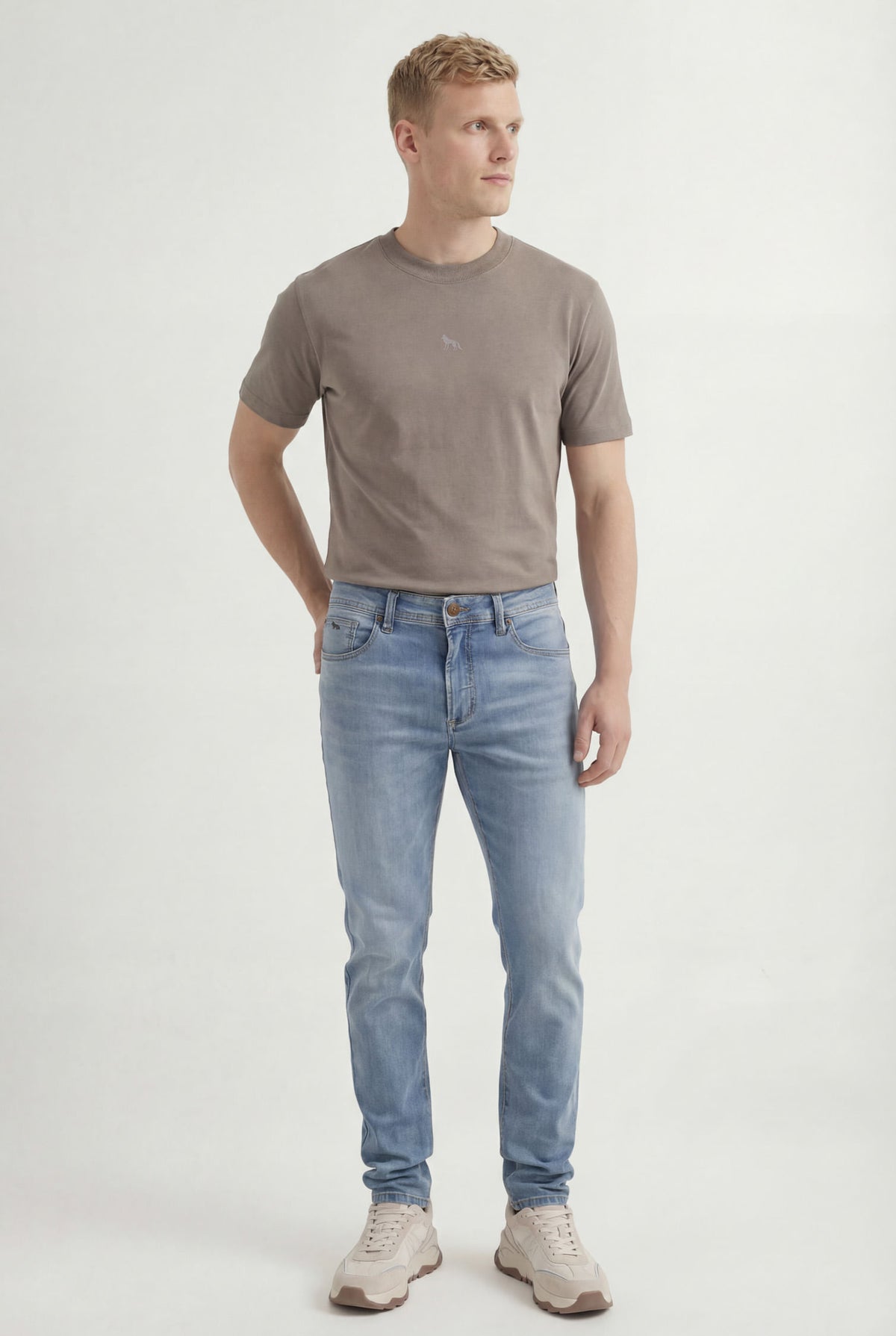 Calça Jeans Skinny Básica Masculina Acostamento Jeans Claro