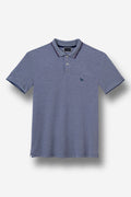 Polo Bordada Piquet Masculina Acostamento Azul Navy