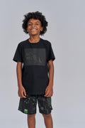 Camiseta Drawn Line Menino Acostamento Next Mescla Grafite