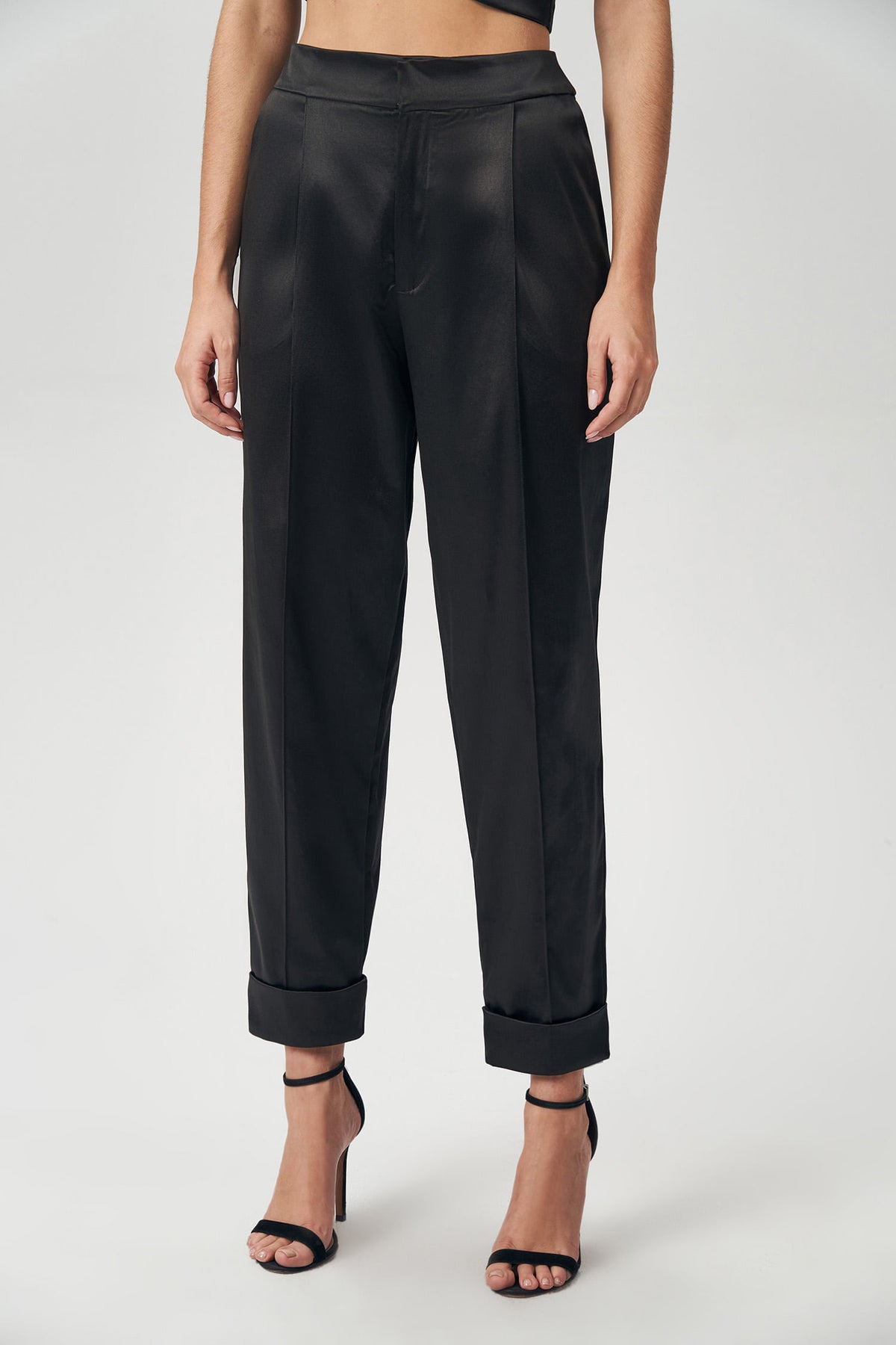 Calça Black Acetinada Feminina Acostamento Preto