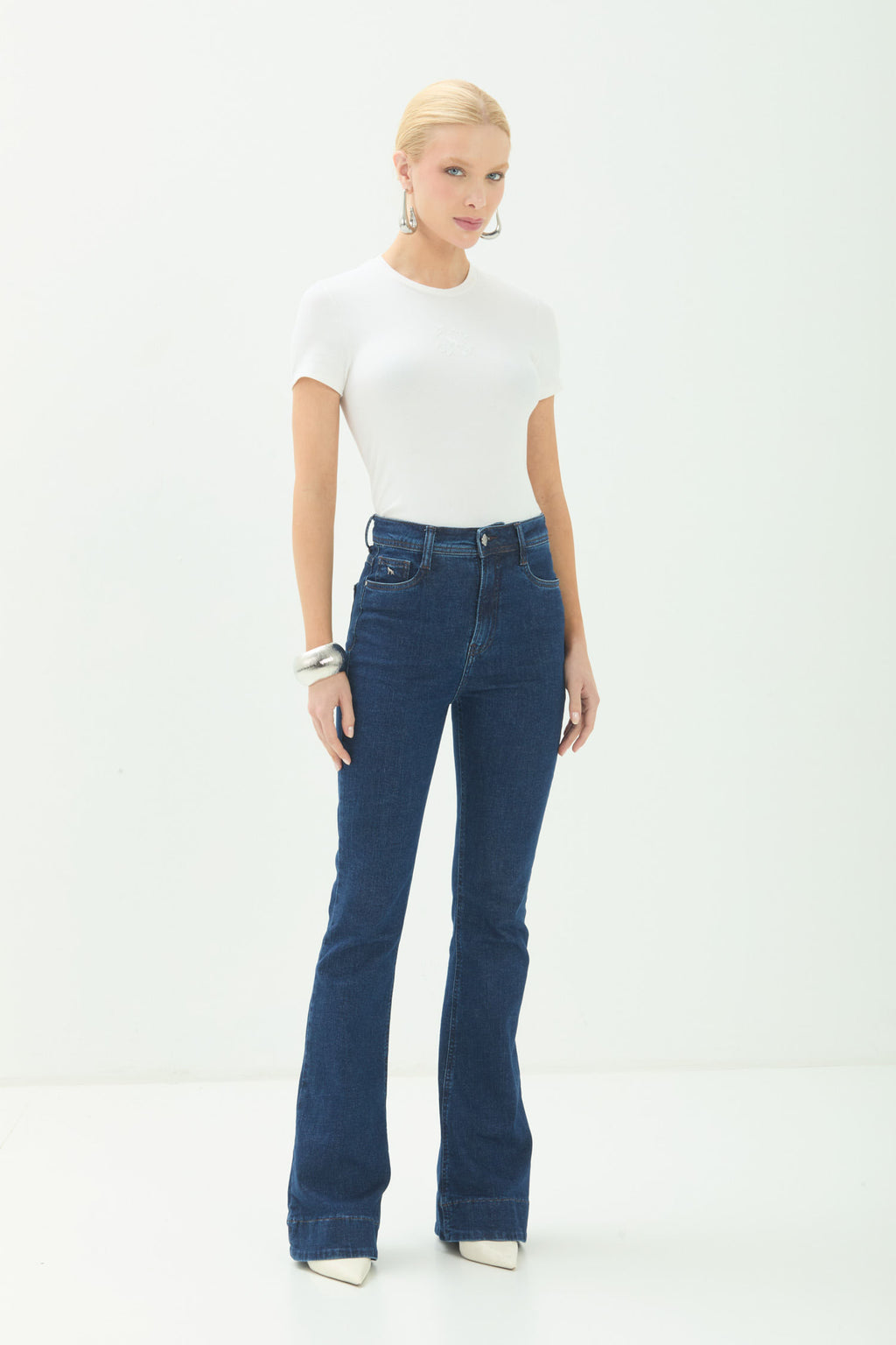 T-Shirt Slim Canelada ACT Feminino Off White