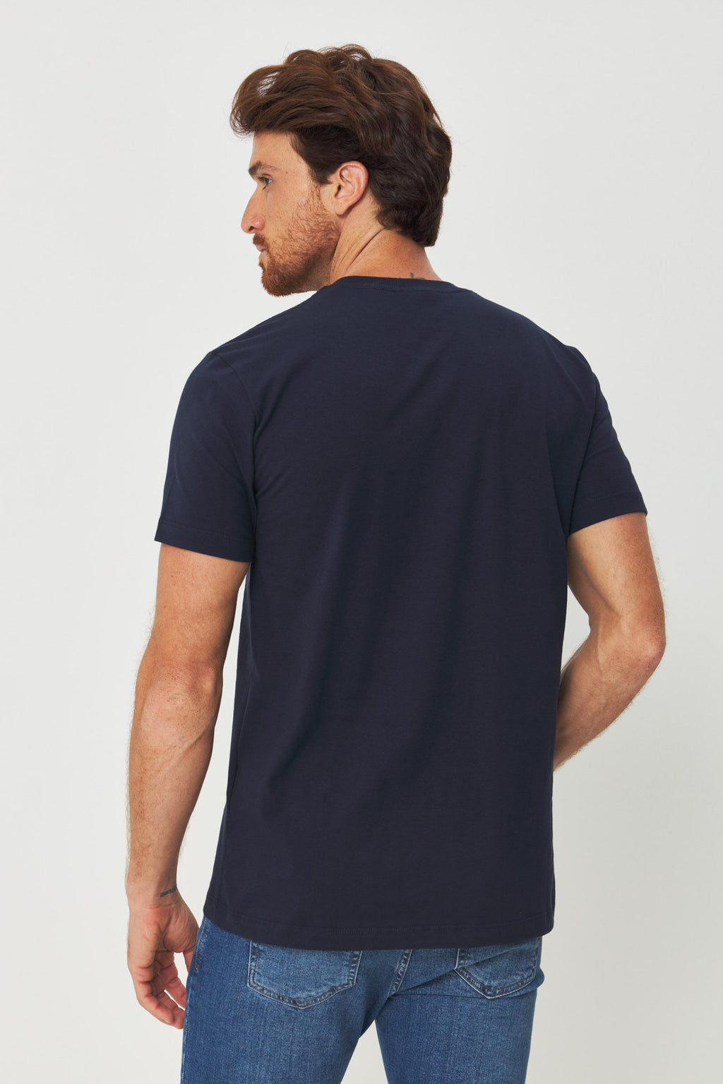 Camiseta Silk Frontal Lobo Masculino Acostamento Marinho