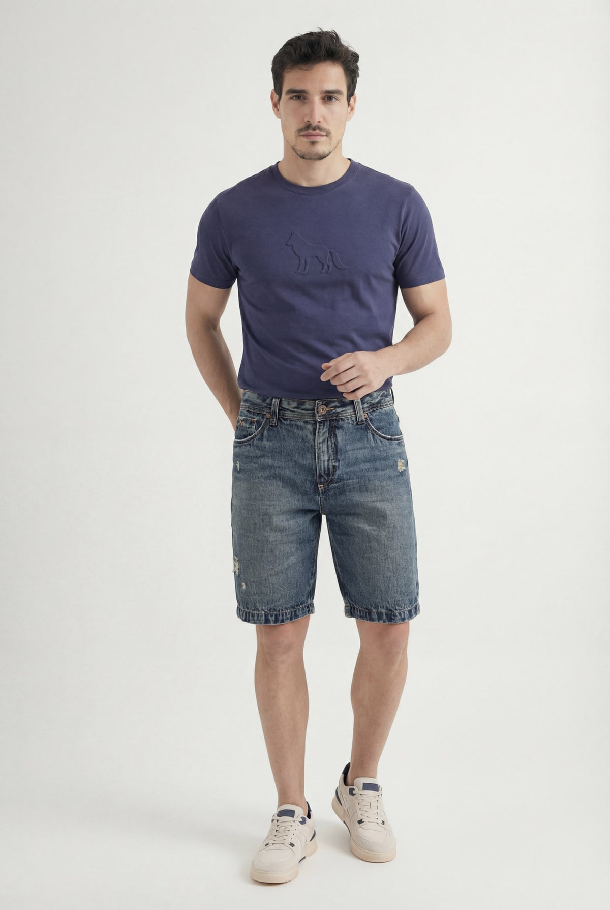 Bermuda Jeans Style Masculina Acostamento Jeans Intermediario