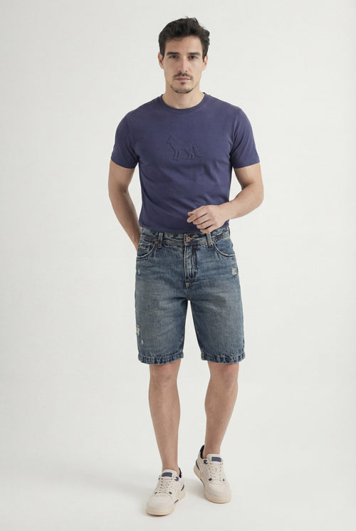 Bermuda Jeans Style Masculina Acostamento Jeans Intermediario
