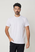 Camiseta Minimalista Silk Gola Masculina Acostamento Branco