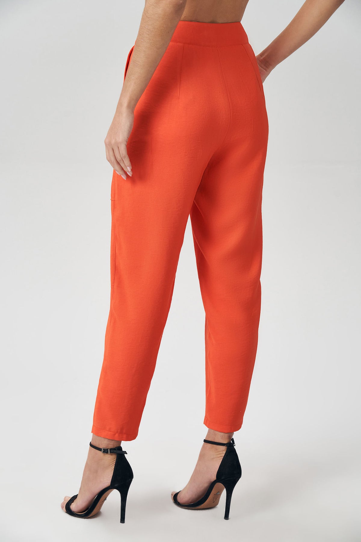 Calça Sarja Recorte Feminina Acostamento Orange Rust