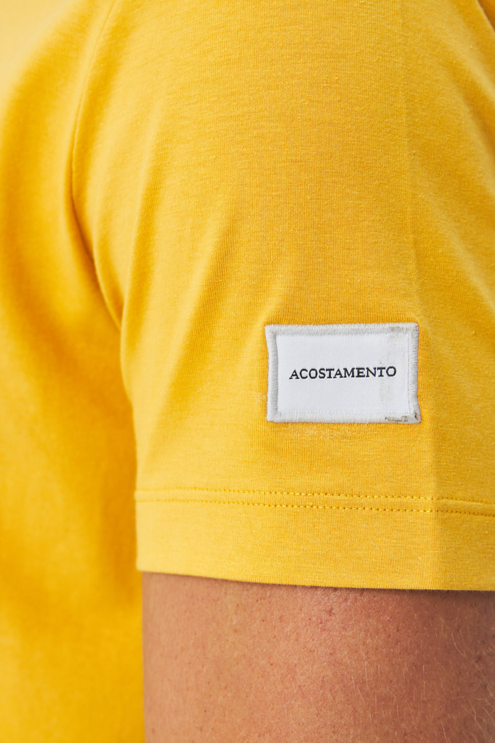 Camiseta Basic Clean Masculina Acostamento Amarelo Ocre