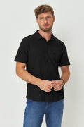 Camisa Lobo Social Masculina Acostamento Preto