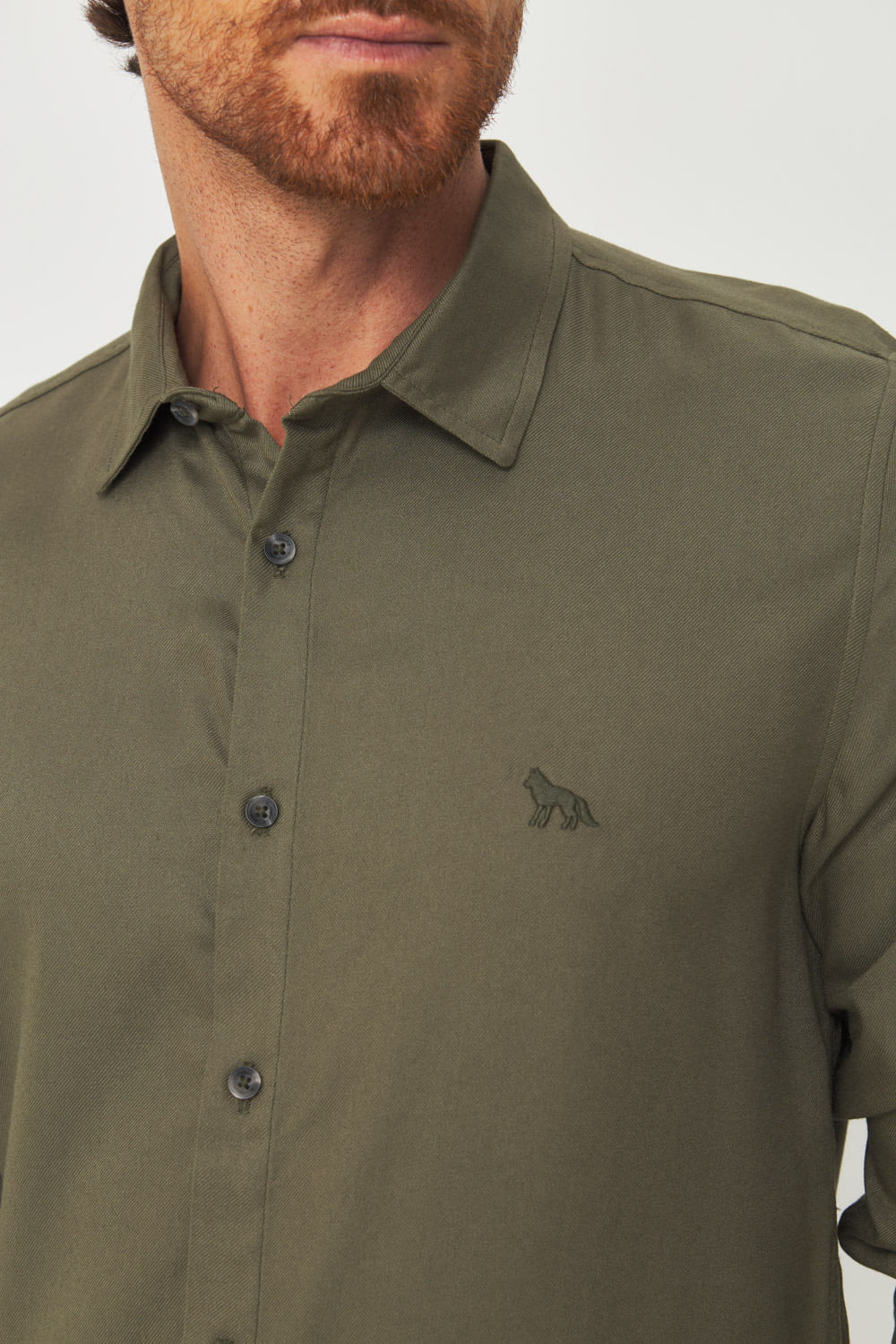 Camisa Manga Longa Premium Masculina Acostamento Verde Oliva