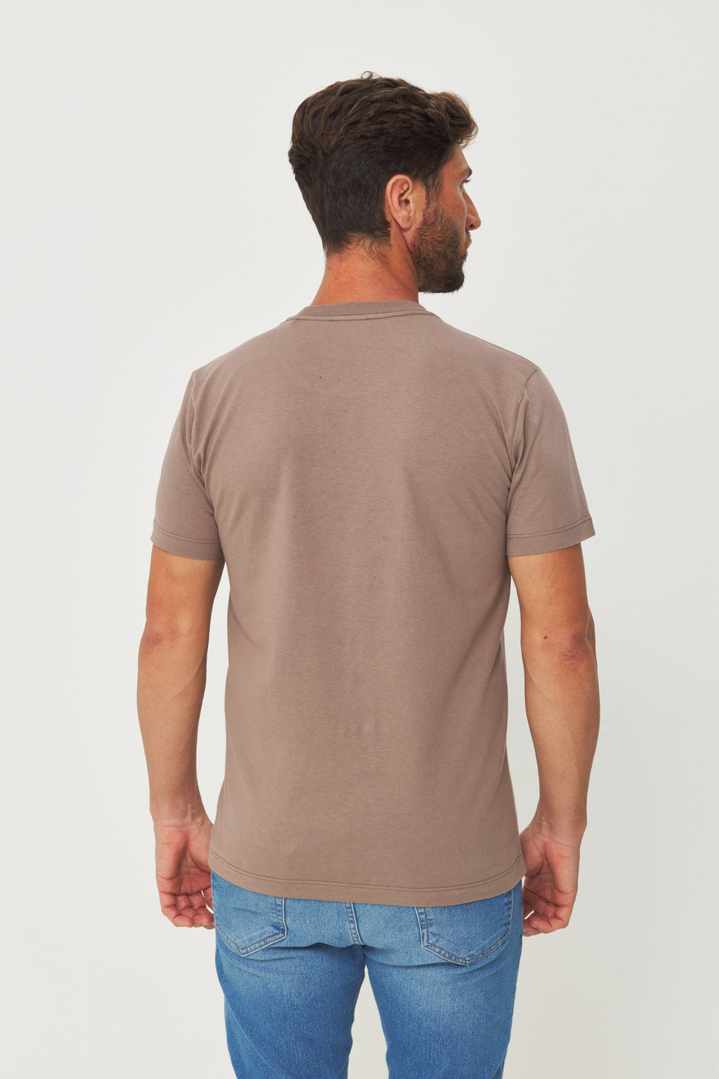 Camiseta Básica Lobo Masculina Acostamento Capuccino