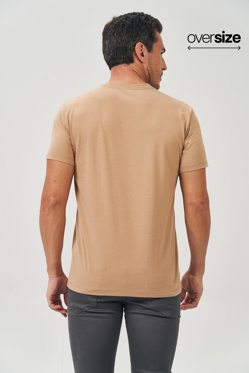 Camiseta ACT Touch Masculina Oversize Acostamento Bege Caqui