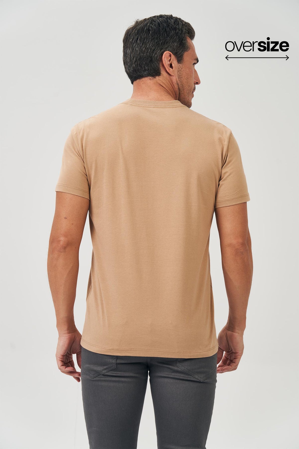 Camiseta ACT Touch Masculina Oversize Acostamento Bege Caqui