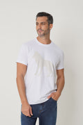 Camiseta Estampa Lobo Masculina Acostamento Branco