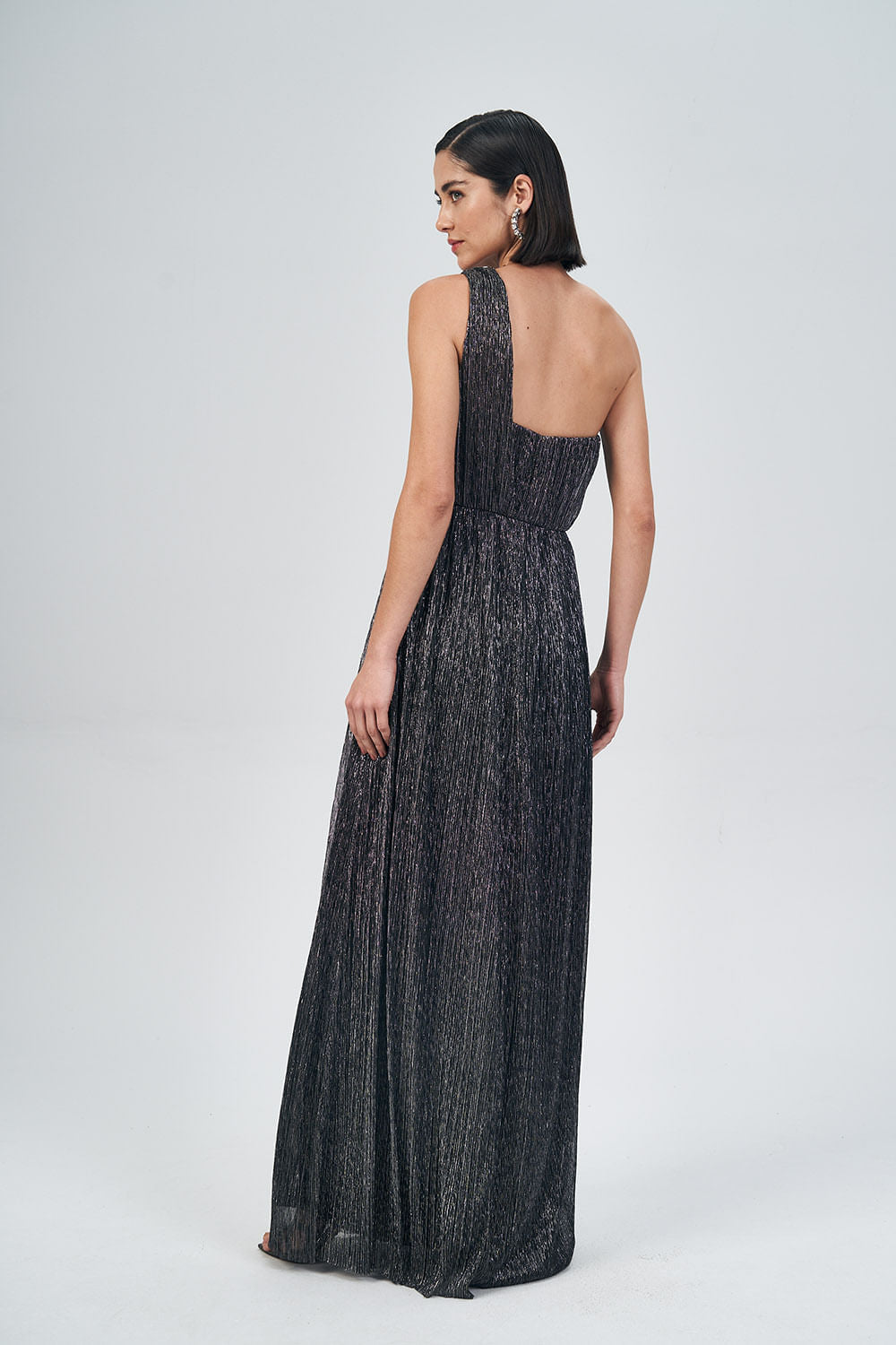 Vestido Longo Brilliance Feminino Acostamento Preto C/ Prata