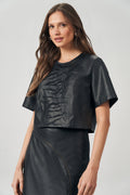 Blusa PU Bordado Zebra Feminina Acostamento Preto