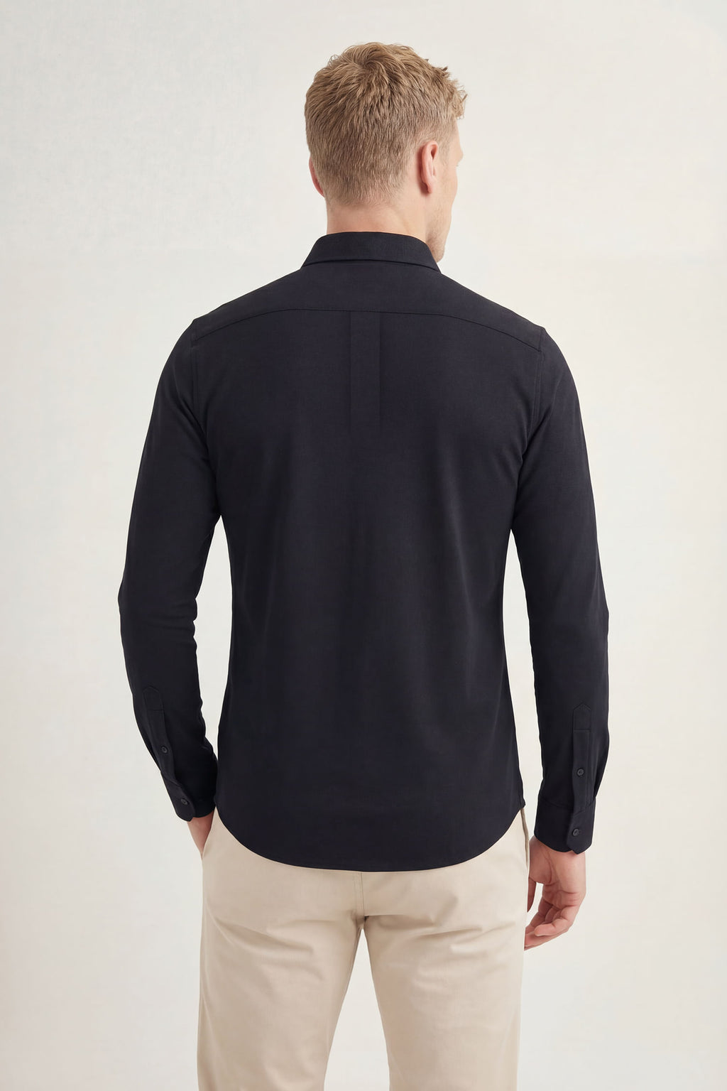 Camisa Manga Longa Slim Masculina Acostamento Natural