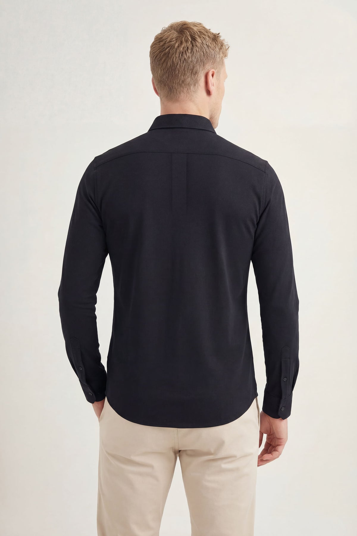 Camisa Manga Longa Slim Masculina Acostamento Natural
