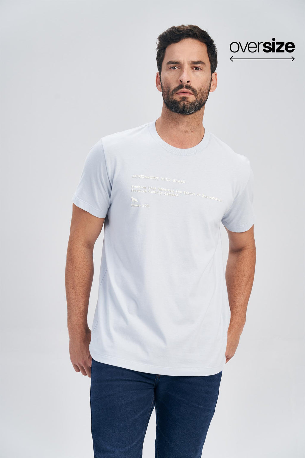 Camiseta Wild Brand Masculina Oversize Acostamento Azul Maresia