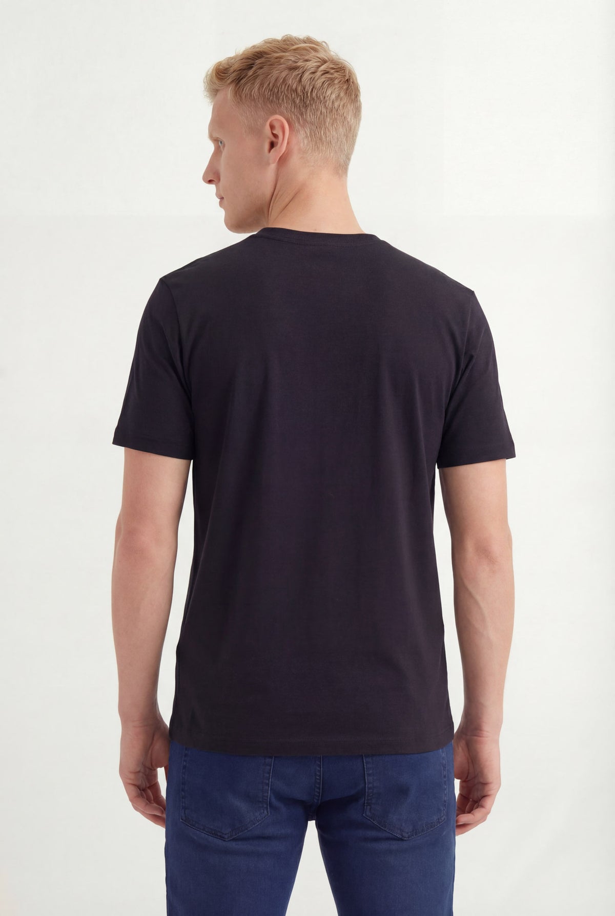 Camiseta Casual Lobo Masculina Acostamento Preto