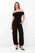 Calça Cargo Cintura Alta ACT Feminina Preto