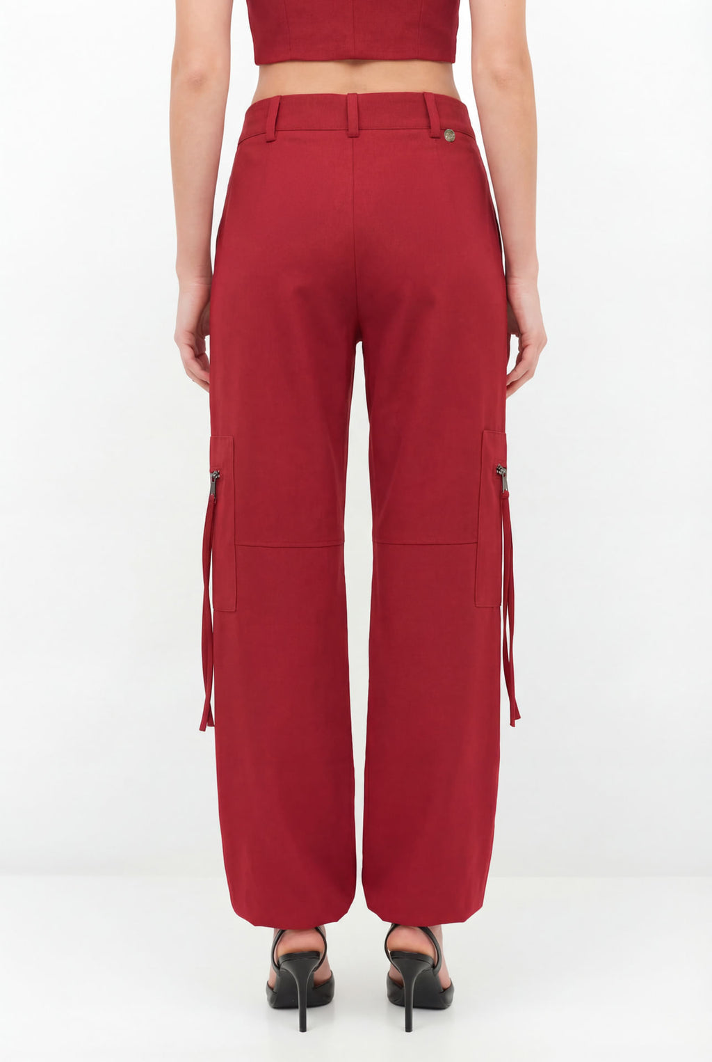 Calça Cargo Com Bolsos ACT Feminina Red Wine