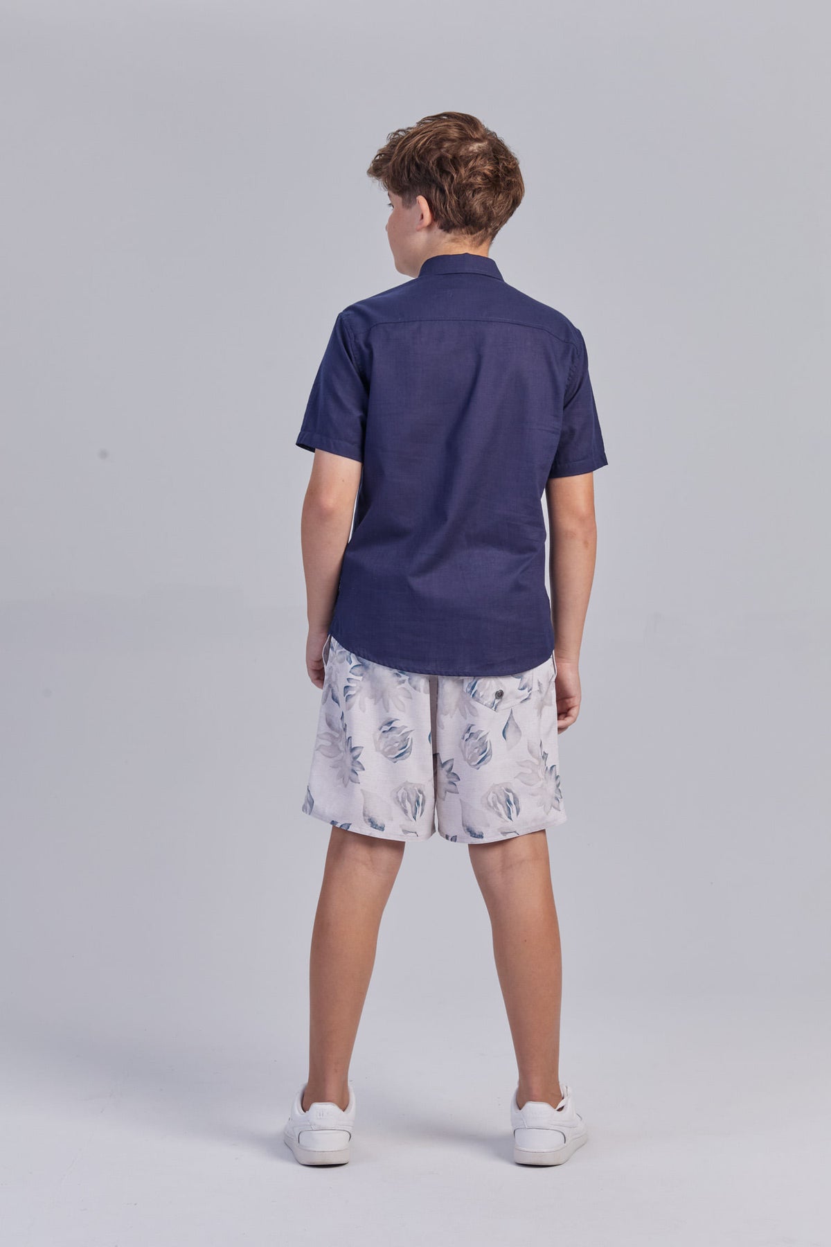 Camisa Casual Basic Young Menino Acostamento Marinho
