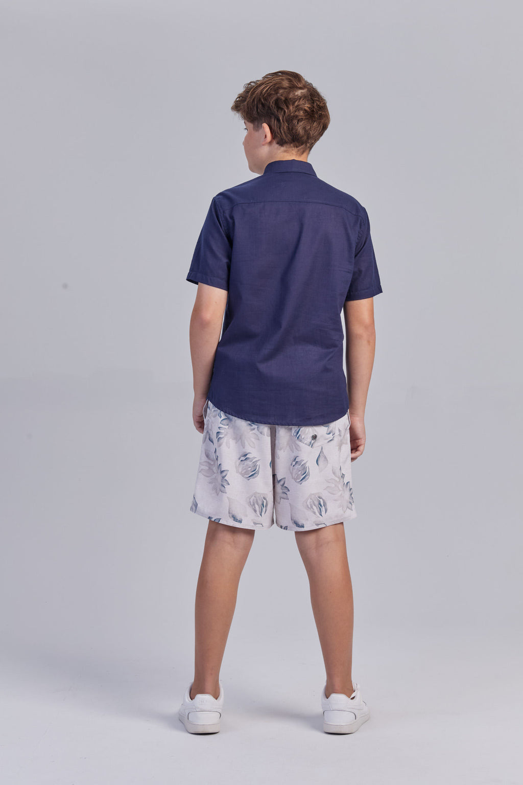 Camisa Casual Basic Young Menino Acostamento Marinho
