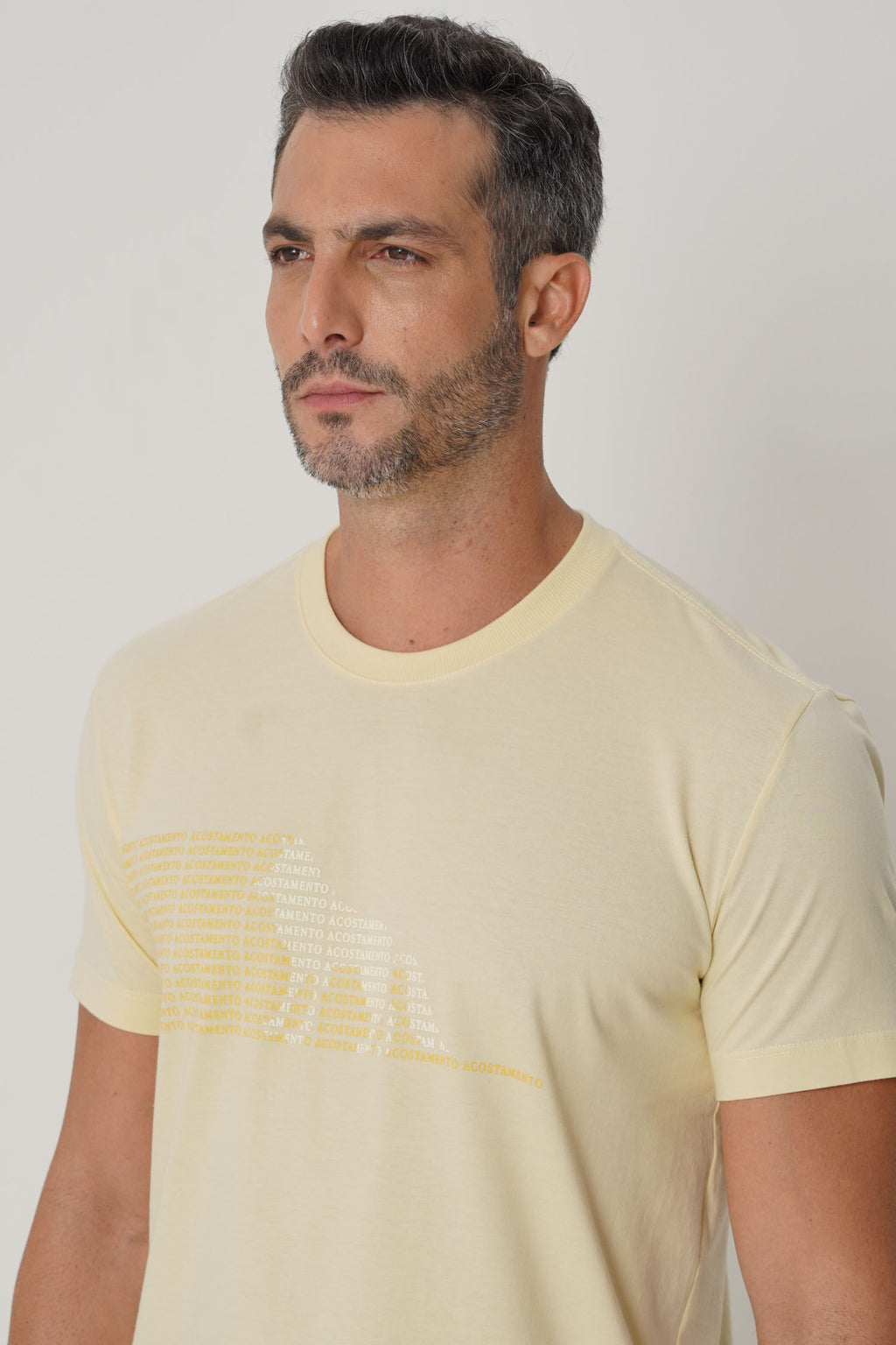 Camiseta Lettering Lobo Masculino Acostamento Amarelo Sunlight