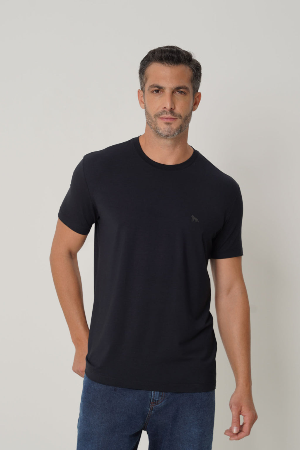 Camiseta Modal Wolf Masculina Acostamento Preto