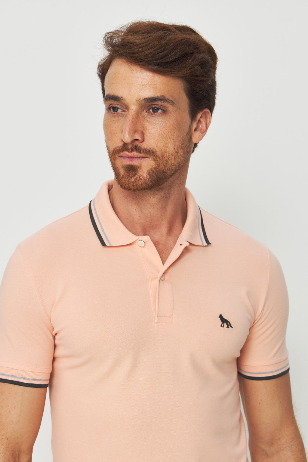 Polo Basic Line Masculina Acostamento Rosa