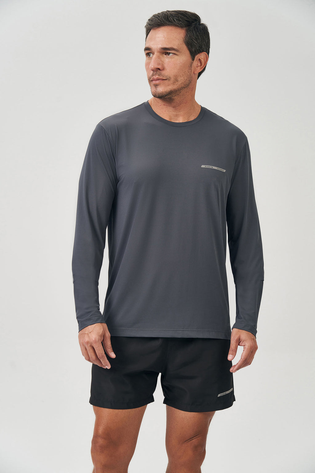 Camiseta Sportiva UV Longa Masculina Acostamento Grafite