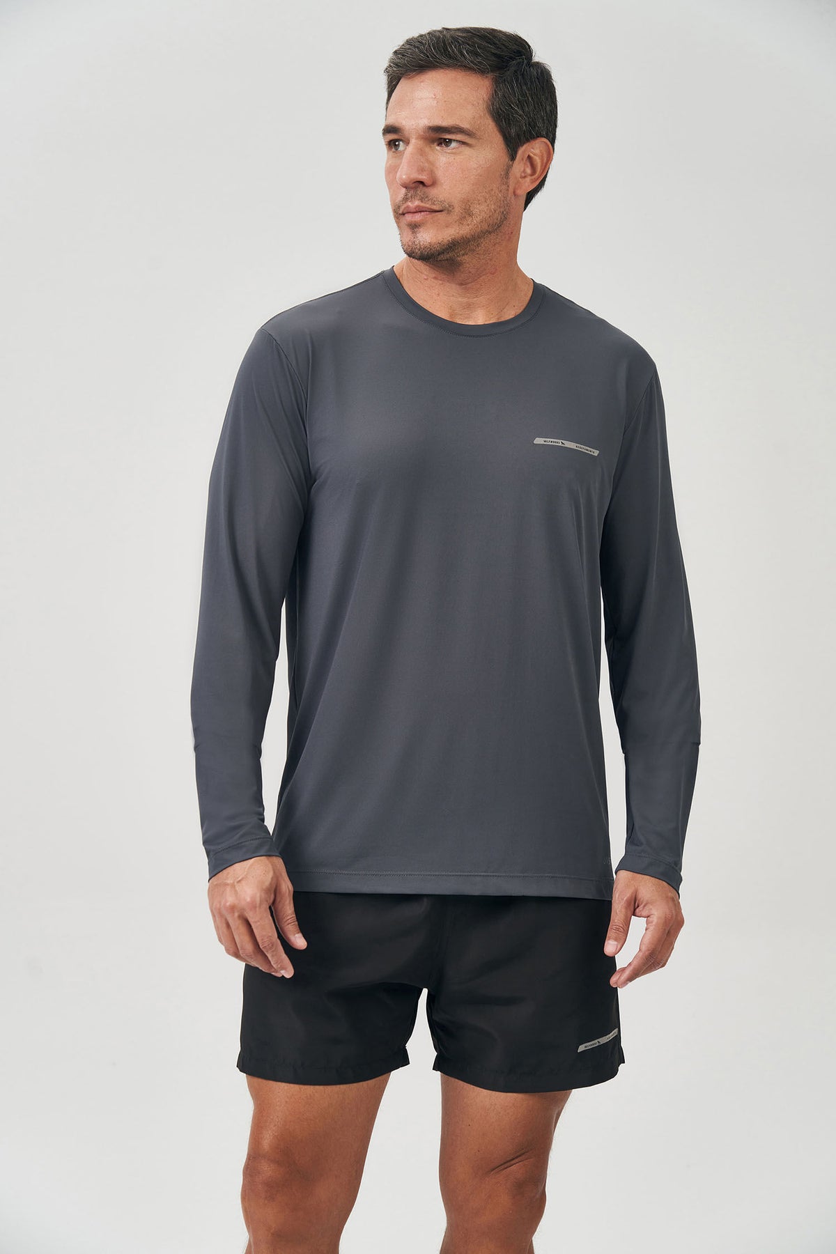 Camiseta Sportiva UV Longa Masculina Acostamento Grafite