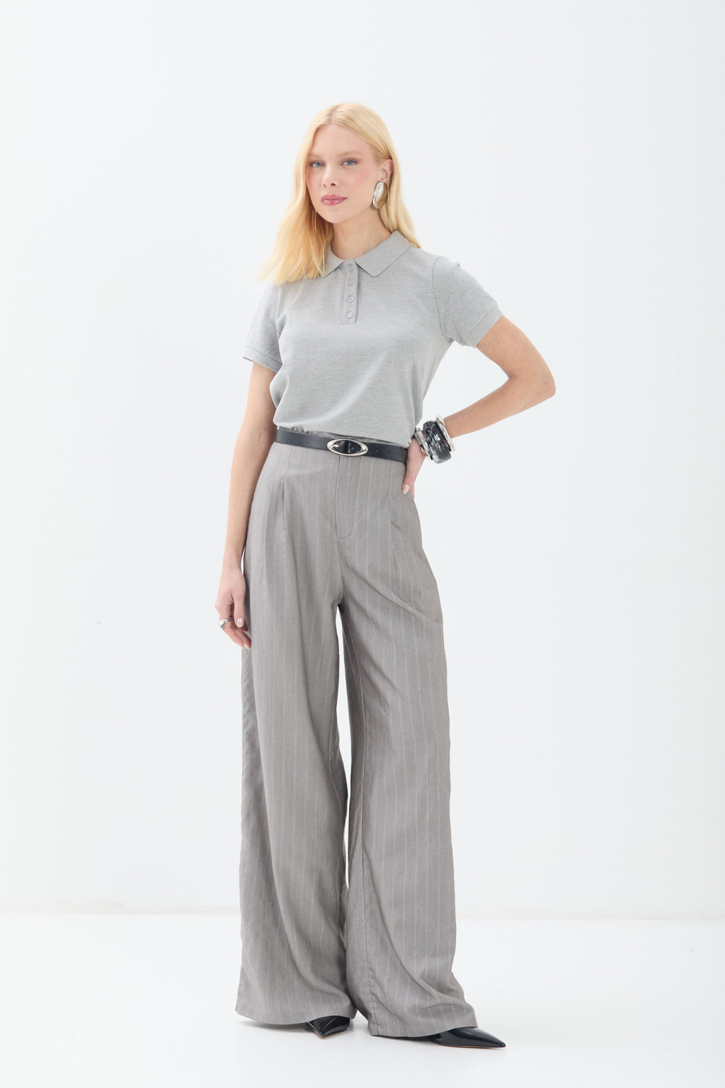 Polo Classic Casual ACT Feminina Mescla