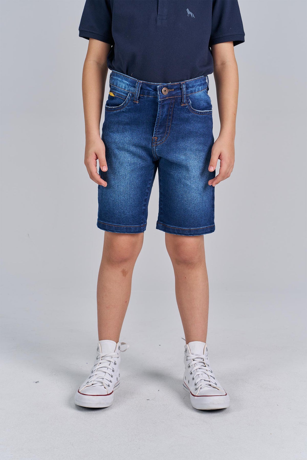 Bermuda Jeans Cós Ajustavel Menino Acostamento Next Jeans Escuro