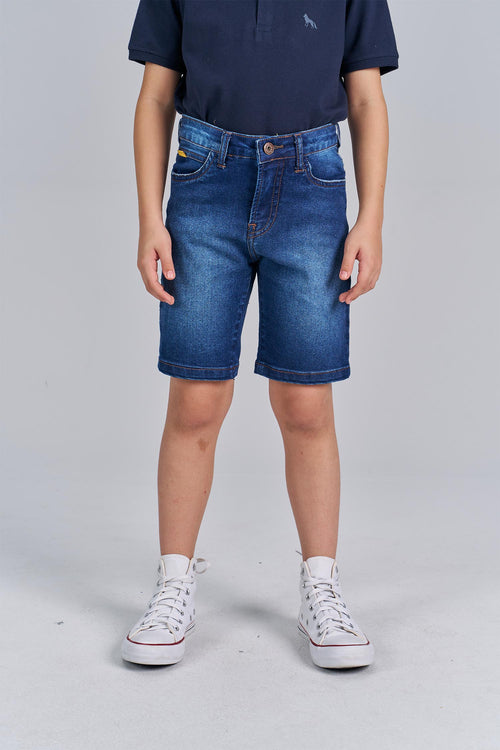 Bermuda Jeans Cós Ajustavel Menino Acostamento Next Jeans Escuro