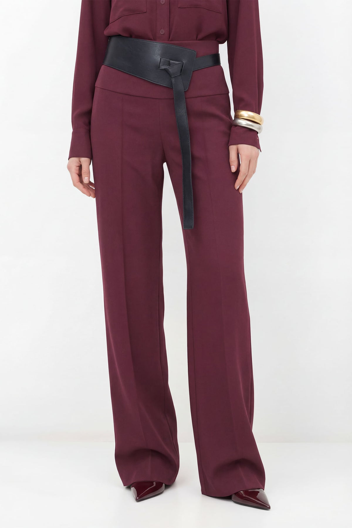 Calça Alfaiataria Cintura Alta ACT Feminina Deep Ruby