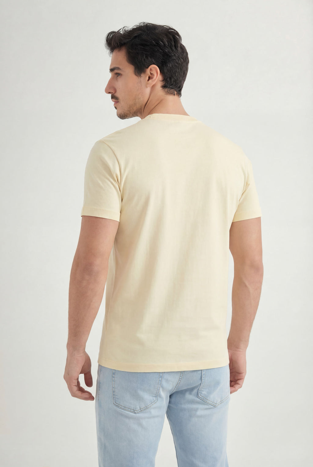 Camiseta Casual Gola Ribana Masculina Acostamento Amarelo Sunlight