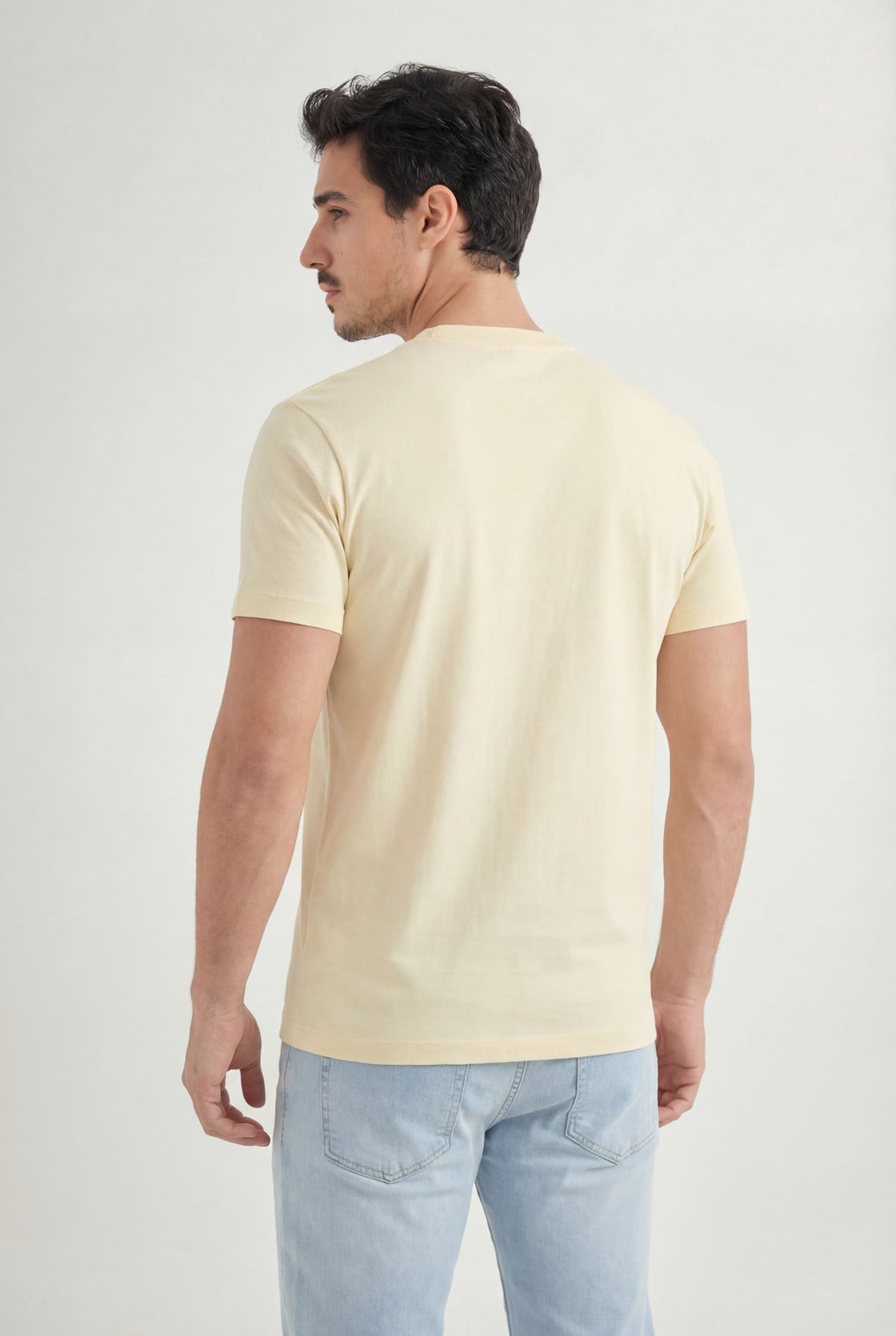 Camiseta Casual Gola Ribana Masculina Acostamento Amarelo Sunlight